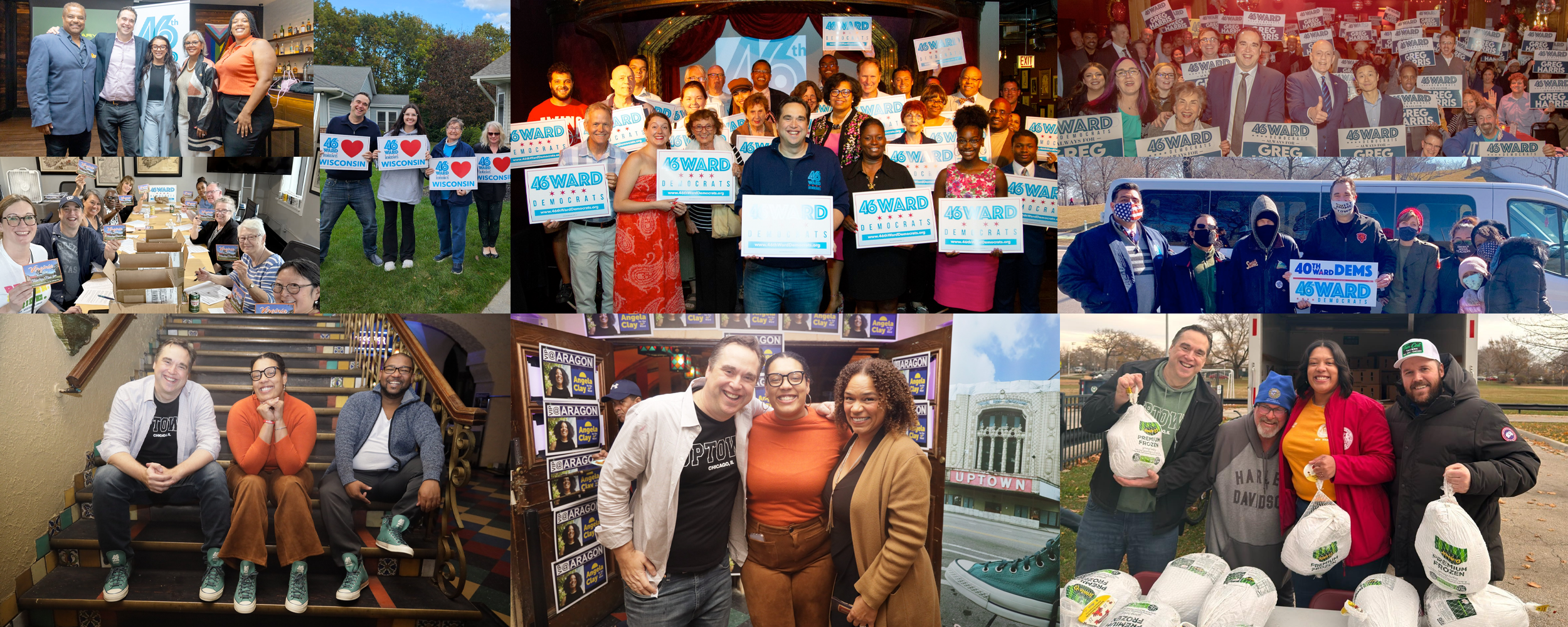 montage of 46th Ward Democrts in the ward